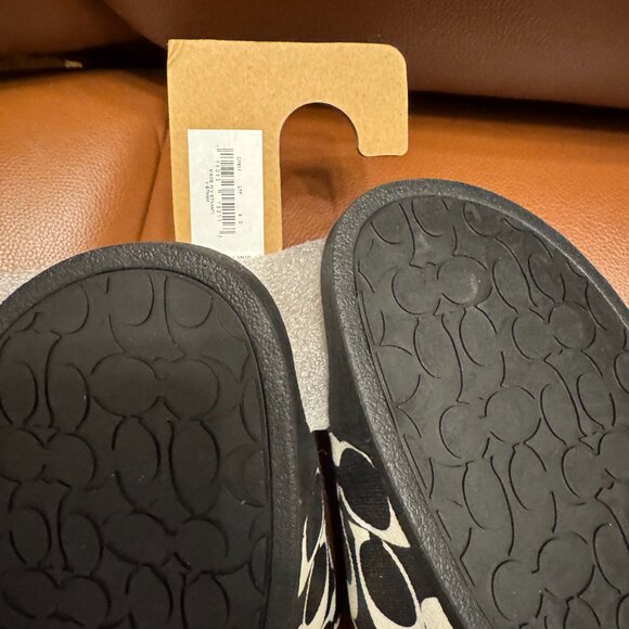 Coach Signature Print Slide Sandals NWT Mens size 9 Black & White - Picture 3 of 3